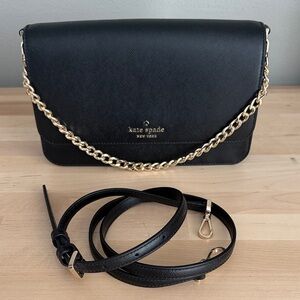 Kate Spade Black Crossbody with Gold Chain
